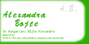 alexandra bojte business card